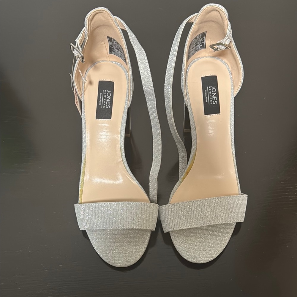 Jones New York Glittering Silver Heels